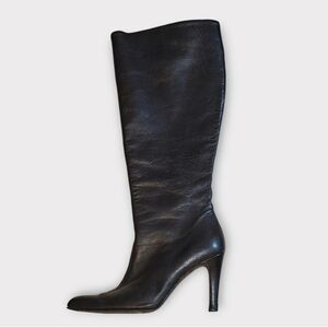Betsey Johnson ULTRA Line Vintage Leather Knee High Side Zip Heeled Boots
